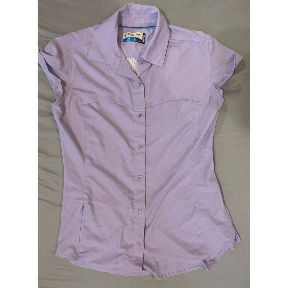 Women's Magellan Fish Gear Moisture Wick Shirt  Size S Fitted  Shirt Purple